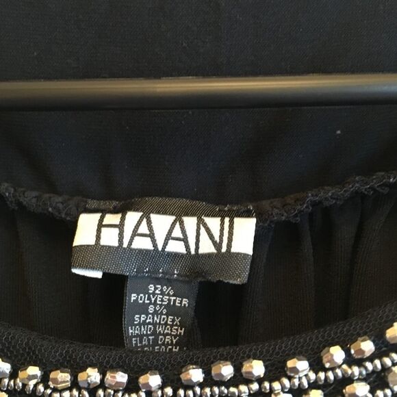 HAANI BLACK MAXI DRESS WITH EMBELLISHED NECKLINE - Picture 8 of 9